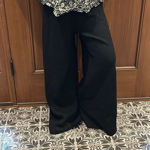 Massimo Dutti black wide leg pants